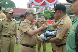 Pemkab Merangin apel siaga Linmas pengamanan Pilkada