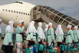 Pesawat Belgia  tiba di Bandara Syamsudin Noor