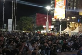 Meriah, nobar final piala dunia di Transmart
