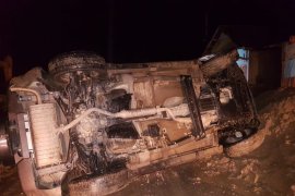 Mobil Kapolres Poso terbalik di ruas Tawaeli-Toboli