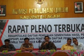 KPU Agam tetapkan daftar pemilih tetap pemilu 330.503 orang
