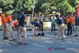 Polisi olah TKP kasus Bos PT Indaco yang tabrak pesepeda motor