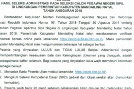 5.684 pelamar CPNS Madina lulus Administrasi