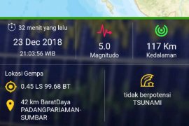 Gempa 5.0 SR "goyang" Padang