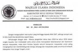 MUI HST menghimbau agar malam tahun baru tidak melakukan hiburan dan hura-hura