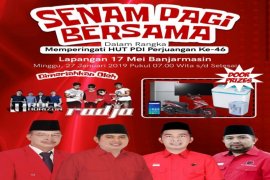 Ada Radja di senam pagi bersama HUT Ke-46 PDI Perjuangan