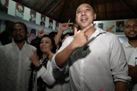 Relawan Prabowo-Sandi Bali Hadiri "Nobar" di Posko Pemenangan
