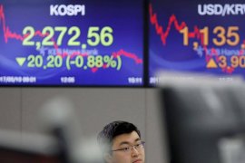 Bursa saham Seoul melemah 0,15 persen jadi 2.158,96 poin