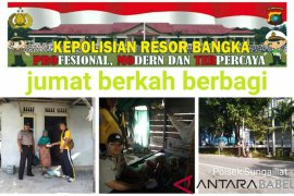 Polsek Sungailiat salurkan bantuan makanan gratis