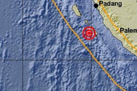 Two strong earthquakes hit West Sumatra`s Mentawai Islands district