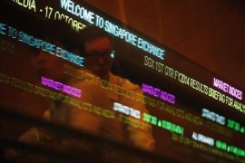 Bursa saham Singapura ditutup  jatuh tiga persen