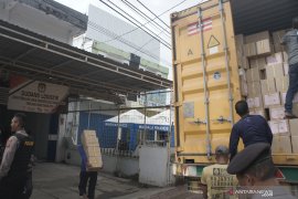 Satu Kontainer surat suara Pemilu 2019 tiba di HST