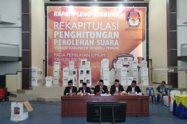 Saat ini KPU Tapteng lakukan rekapitulasi perolehan suara
