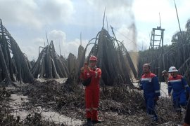 Semburan lumpur di Musi Banyuasin