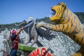 Suasana pascaerupsi Gunung Tangkuban Parahu