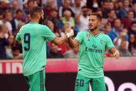 Eden Hazard lepaskan gol di Real Madrid