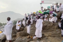Jemaah haji bersiap laksanakan wukuf di Padang Arafah