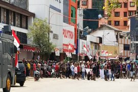 Ribuan pendemo di Jayapura long march ke kantor Gubernur