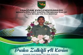 Kapendam Cenderawasih : Praka Zulkifli Al Karim adalah patriot pembebas sandera