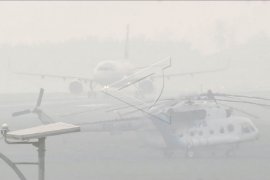 Kabut asap ganggu penerbangan di Palembang