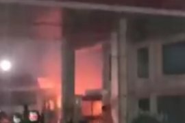 Sepeda motor terbakar di SPBU Tanjung Hilir