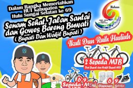 Senam sehat,  jalan santai dan gowes bareng Bupati bakal meriahkan HUT HSS