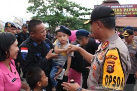 Kapolda Sumsel sambut kedatangan 454 personel Brimob BKO Papua