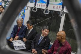 Menlu Jepang mencoba MRT Jakarta