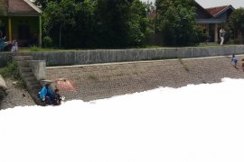 Sungai Sumput Sidoarjo tertutup "salju" (Video)