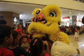 Pengunjung Lippo Plaza disuguhi atraksi Barongsai