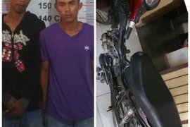 Dua tersangka pencuri sepeda motor di Secanggang Langkat diringkus polisi