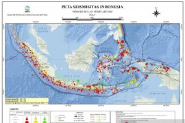 Indonesia mengalami 779 kali gempa  selama Februari 2020