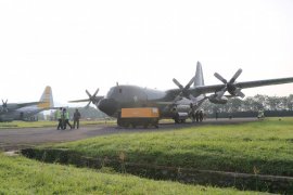 Hercules Skadron Udara 32 diberangkatkan  ke RRT ambil alkes COVID-19