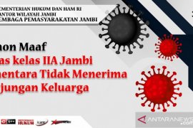 Lapas Jambi tak menerima tahanan baru dan menutup kunjungan