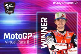 Duel ketat Vinales, Bagnaia juara balap virtual ke-2 MotoGP