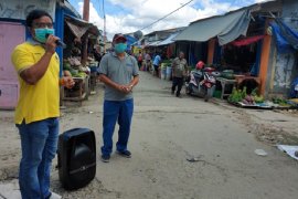 Jalur masuk eks pasar lama Sentani Jayapura ditutup untuk cegah Corona