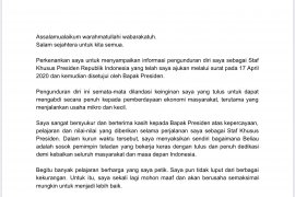 Presiden Jokowi setujui Stafsus Andi Taufan mundur