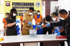 Polres Barito Utara musnahkan barang bukti sabu 10,25 gram