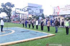 Polda Sumsel gelar pasukan pengamanan Idul Fitri dan ucapan selamat Lebaran