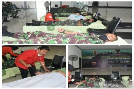Sambut HUT Kodam I/BB ke-70 Korem 023/KS Sibolga gelar donor darah