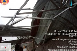 Sembilan rumah di Bangka rusak akibat angin puting beliung