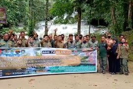 BKSDA Sultra kumpulkan 100 kg sampah plastik di Air Terjun Moramo