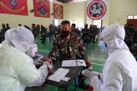 Batalyon Infanteri 8 Marinir Tangkahan Lagan Langkat laksanakan rapid test