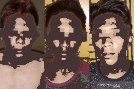 Inilah tiga pencuri motor di Desa Banua Hanyar yang ditangkap Polres HST