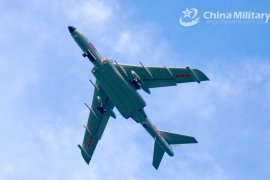 Pesawat Bomber terbaru China terlihat saat patroli bersama Rusia