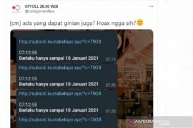 Hoaks, tautan pemberian "subsidi kuota belajar 75 GB"
