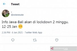 Hoaks, Jawa-Bali "lockdown" dua minggu
