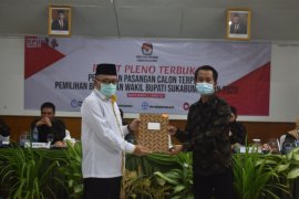 KPU Sukabumi tetapkan Marwan Hamami-Iyos Somantri sebagai bupati dan wakbup terpilih