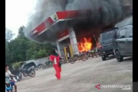 Polres Bangka Selatan selidiki kebakaran motor di SPBU