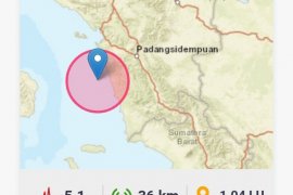 Gempa 5,1 SR guncang Padangsidimpuan